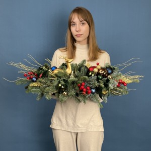 Настольная новогодняя композиция Блеск новогодней ночи