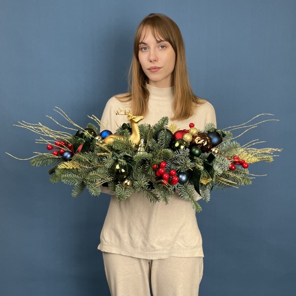 Настольная новогодняя композиция Блеск новогодней ночи