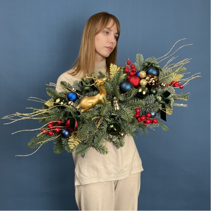 Настольная новогодняя композиция Блеск новогодней ночи