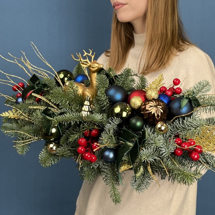 Настольная новогодняя композиция Блеск новогодней ночи