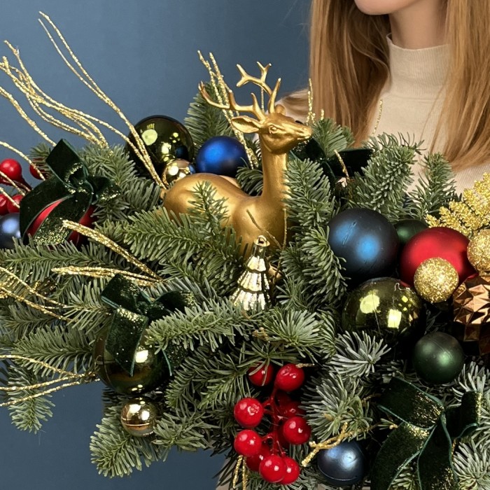 Настольная новогодняя композиция Блеск новогодней ночи