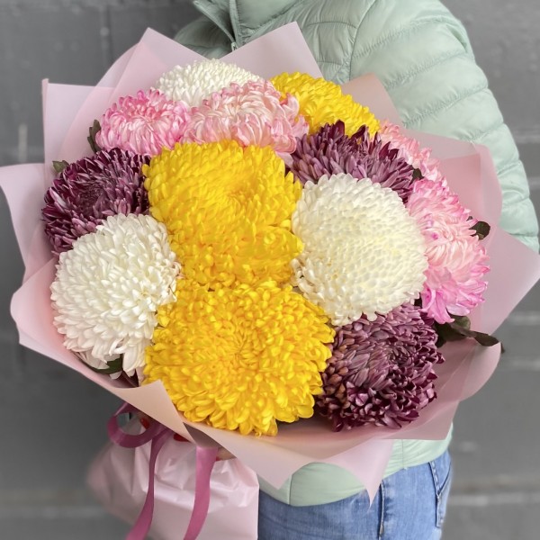 13 крымских хризантем микс