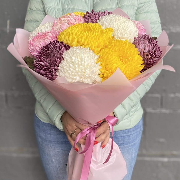 13 крымских хризантем микс