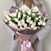 15 кустовых кремовых роз Сансер 60 см