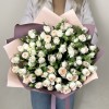 15 кустовых кремовых роз Сансер 60 см