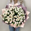 25 кустовых кремовых роз Сансер 60 см