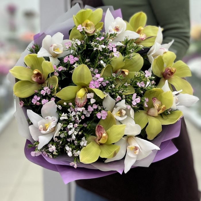 15 орхидей с диантусами