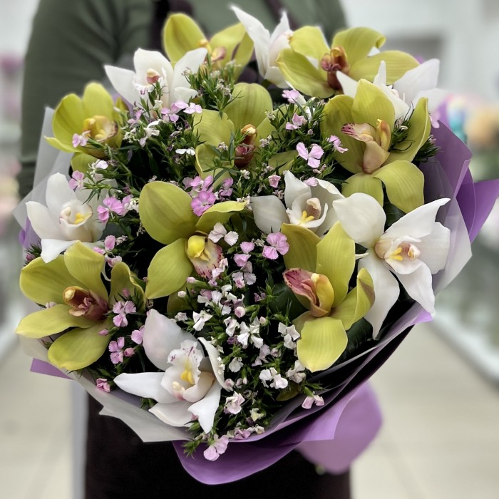 15 орхидей с диантусами