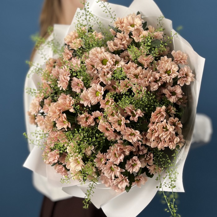 15 кустовых хризантем Капуцино