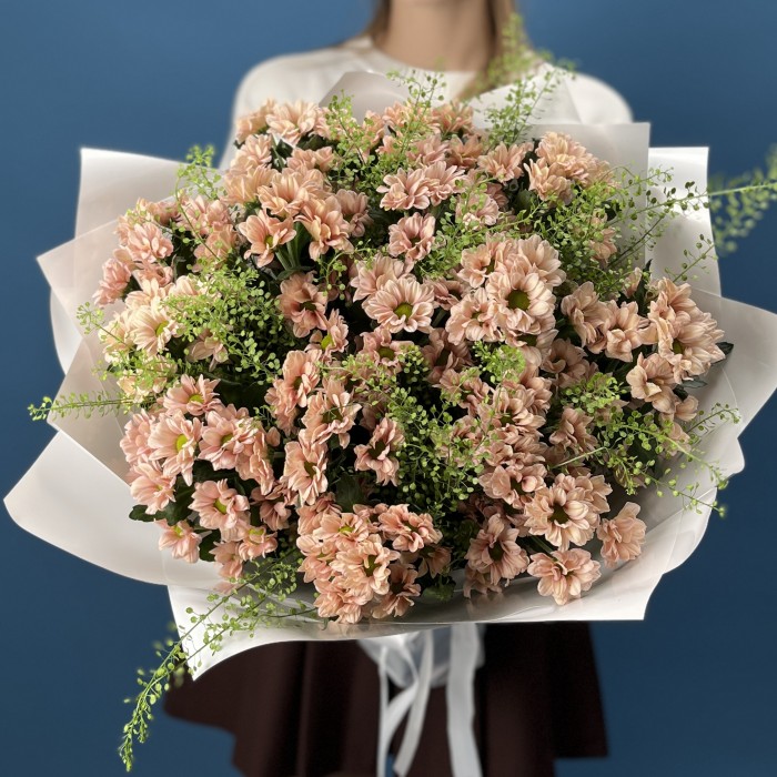 15 кустовых хризантем Капуцино