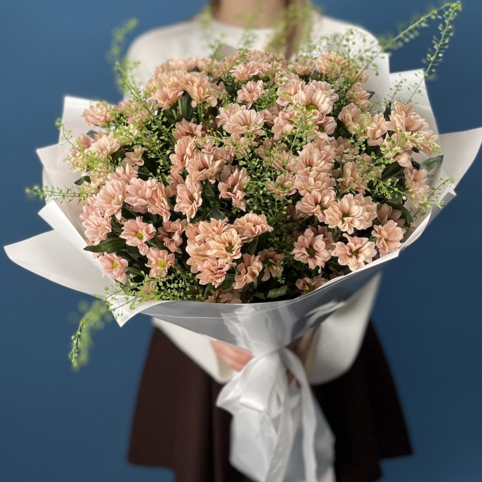 15 кустовых хризантем Капуцино