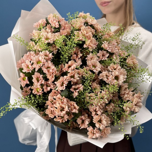 15 кустовых хризантем Капуцино