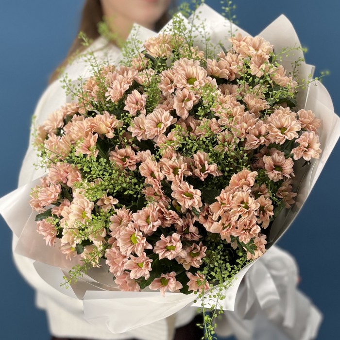 15 кустовых хризантем Капуцино