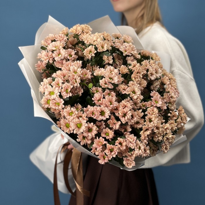 25 кустовых хризантем Капуцино