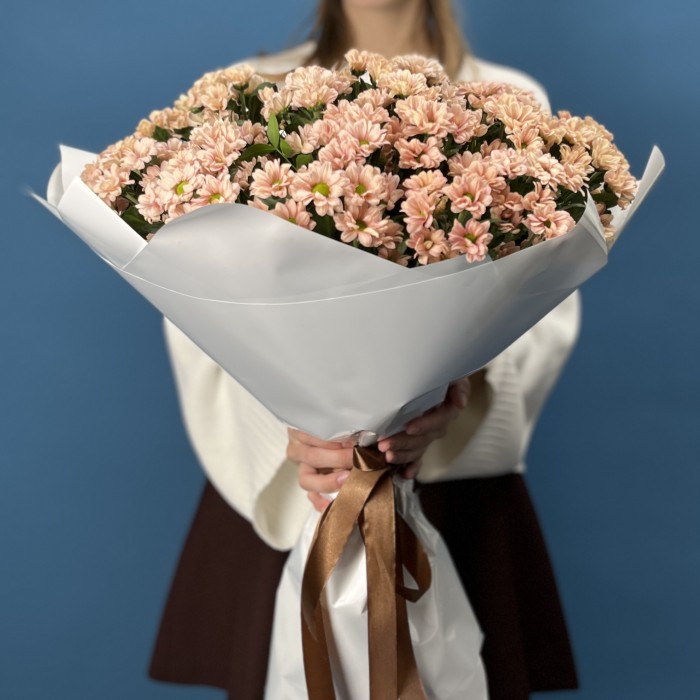 25 кустовых хризантем Капуцино