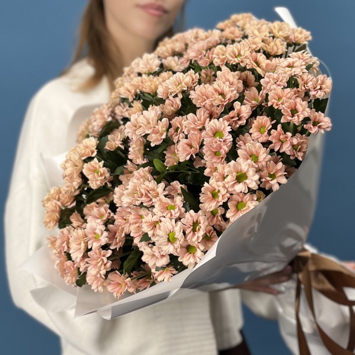 25 кустовых хризантем Капуцино