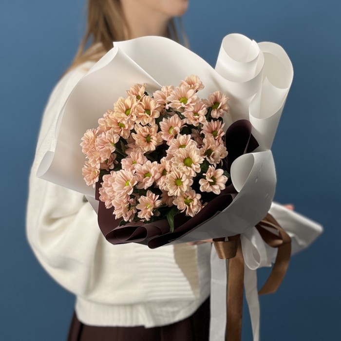 5 кустовых хризантем Капуцино