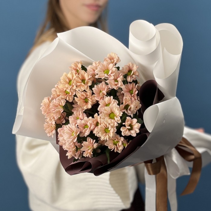 5 кустовых хризантем Капуцино