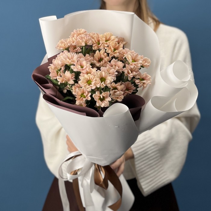 5 кустовых хризантем Капуцино