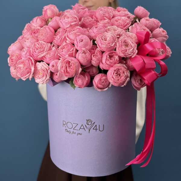 51 кустовая пионовидная Роза Мансфилд Пинк Парк в коробке