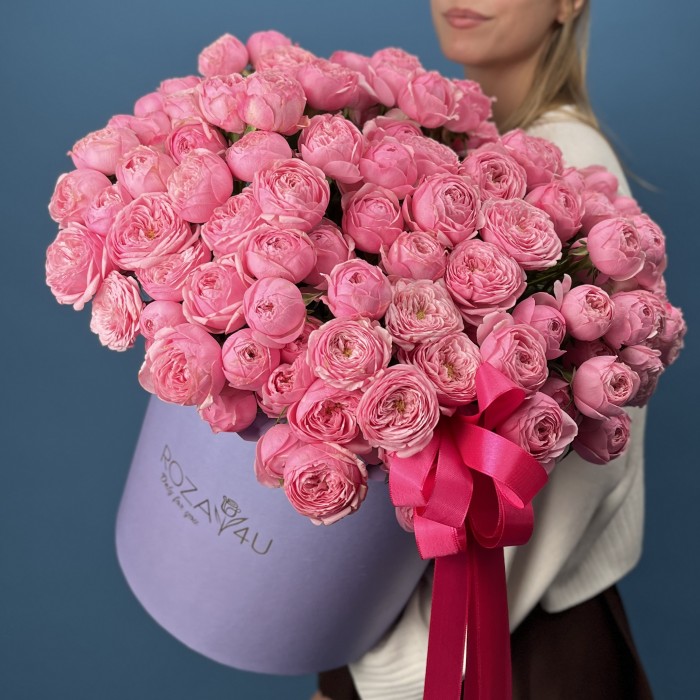 51 кустовая пионовидная Роза Мансфилд Пинк Парк в коробке