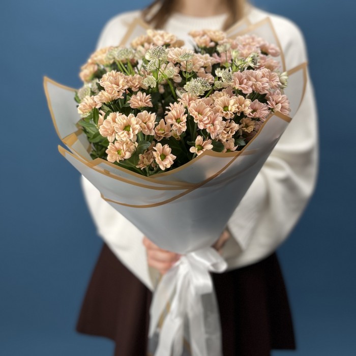 9 кустовых хризантем Капуцино