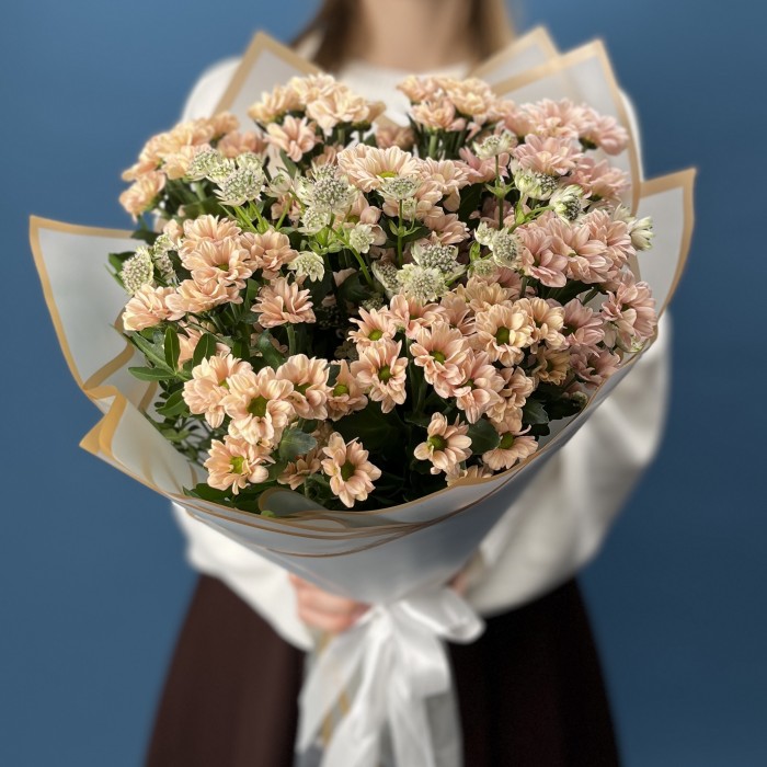 9 кустовых хризантем Капуцино