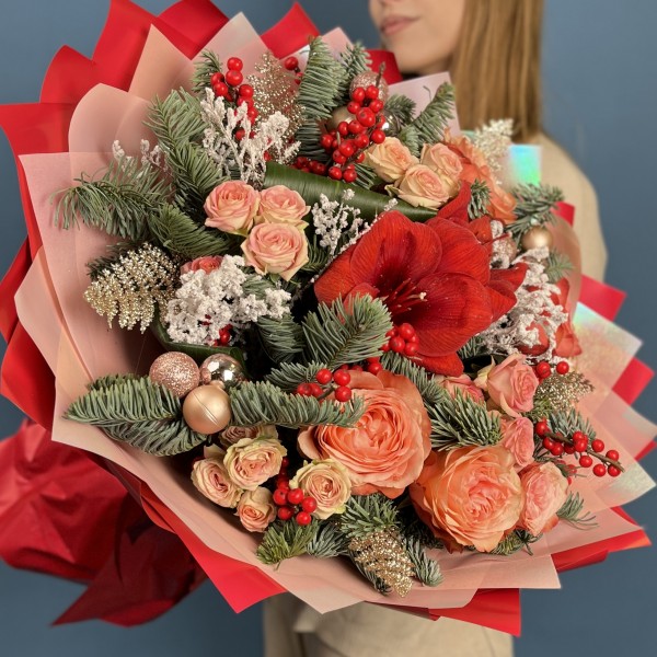 Авторский букет с амарилисом