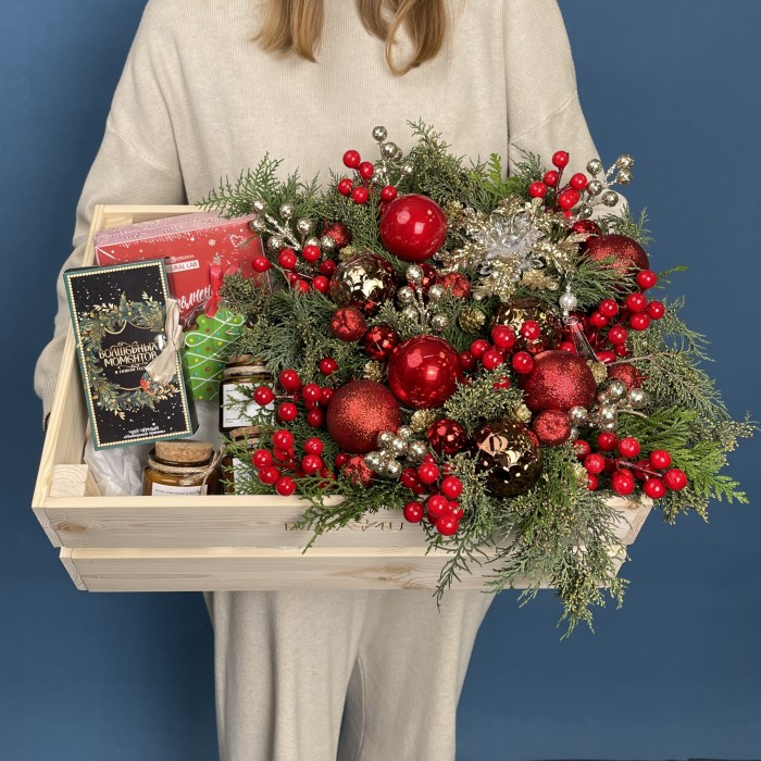 Букет дня в корзине Малинка