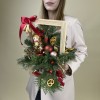 Новогодняя композиция в ящике Русский Стиль