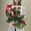 Новогодняя композиция в ящике Русский Стиль