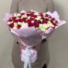 151 бело-малиновая роза 40 см