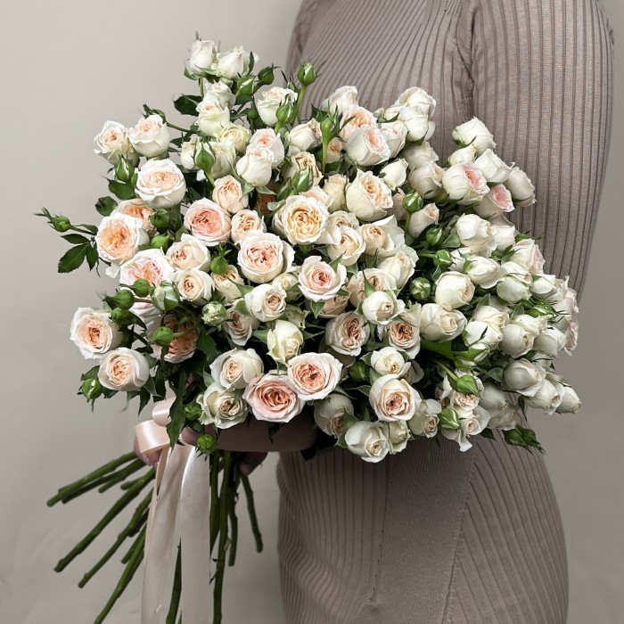 Кустовая кремовая роза Сансер 60 см