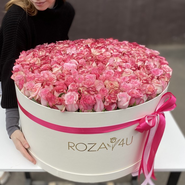 201 розы Алани микс в коробке