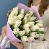 25 махровых белых тюльпанов