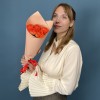 5 оранжевых роз Копакабана 40 см
