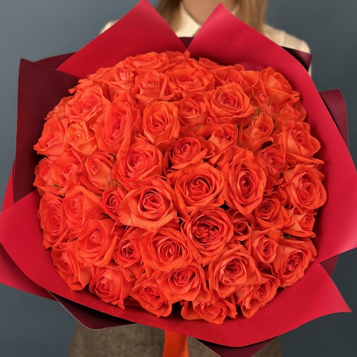 51 оранжевая Роза копакабана 40 см