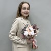 Букет невесты с персиковыми сухоцветами