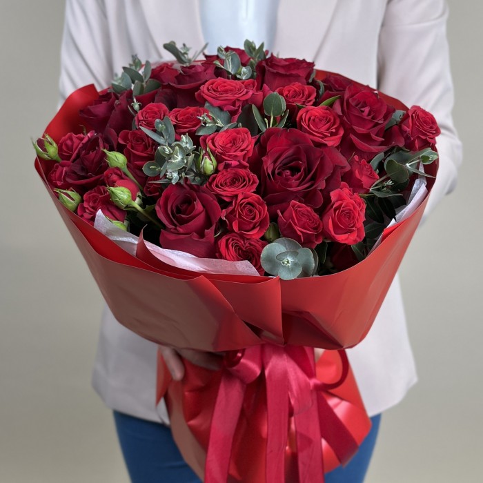 Букет из роз Яркий закат