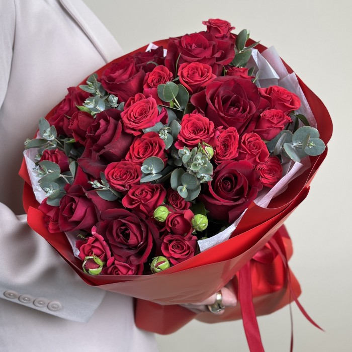 Букет из роз Яркий закат