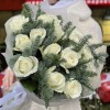 15 белых роз с нобилисом