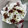 13 кустовых хризантем Бакарди с ромашкой