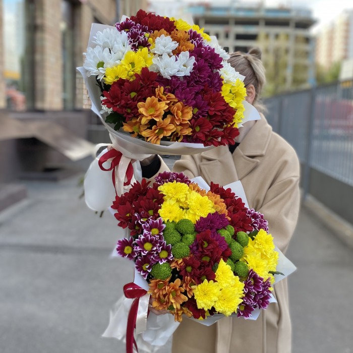 15 кустовых хризантем Mix
