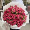 15 кустовых розовых роз Рупски 70 см