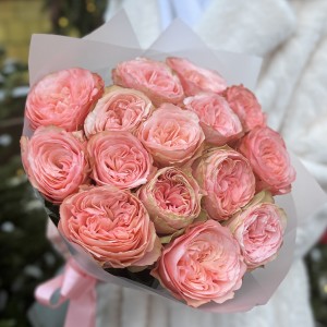 15 пионовидных роз Кахала 50 см