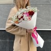 15 роз Праздничный микс с гипсофилой