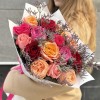 15 роз Праздничный микс с лимониумом