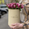 25 розово-белых тюльпанов в коробке