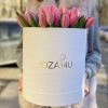 51 розовый тюльпан в коробке