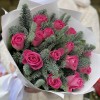 15 розовых роз с нобилисом